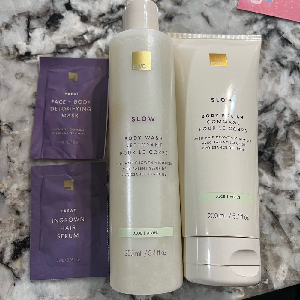 EWC Slow body wash and body polish with 2 samples